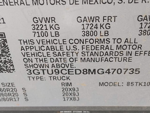 Продаж на аукціоні авто 2021 Gmc Sierra 1500 4wd  Short Box Elevation, vin: 3GTU9CED8MG470735, номер лоту: 45604025