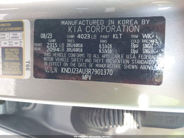 45604065 :رقم المزاد ، KNDJ23AU3R7901370 vin ، 2024 Kia Soul Lx مزاد بيع