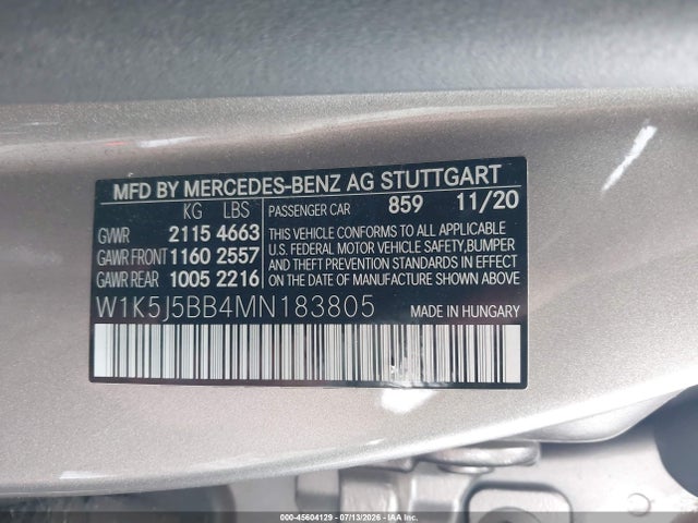 W1K5J5BB4MN183805 Mercedes-Benz Amg Cla 35 4matic