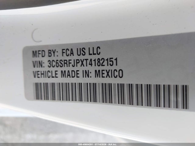 45604281 :رقم المزاد ، 3C6SRFJPXT4182151 vin ، 2026 Ram 1500 Laramie  4x4 5'7 Box مزاد بيع