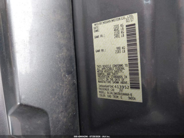 1N4AA6AP3HC413952 Nissan Maxima 3.5 Sr