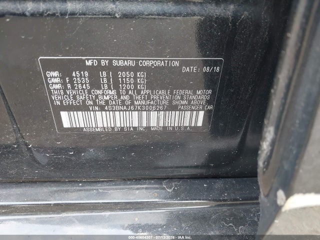 Продажа на аукционе авто 2019 Subaru Legacy 2.5i Limited, vin: 4S3BNAJ67K3006267, номер лота: 45604307