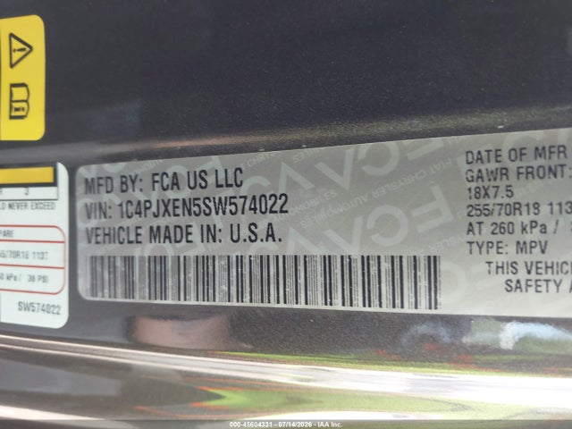 1C4PJXEN5SW574022 Jeep Wrangler 4-door Sahara 4x4