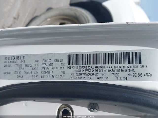2019 Ram 1500 Classic Tradesman  4x4 6'4 Box მანქანა იყიდება აუქციონზე, vin: 1C6RR7ST0KS659417, აუქციონის ნომერი: 45604345