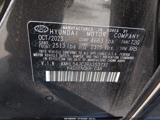 Hyundai Sonata N Line 2024 KMHL54JC2RA353731 Image 9