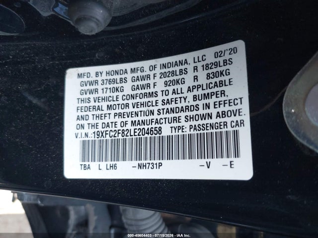 Honda Civic Sport 2020 19XFC2F82LE204658 Image 9