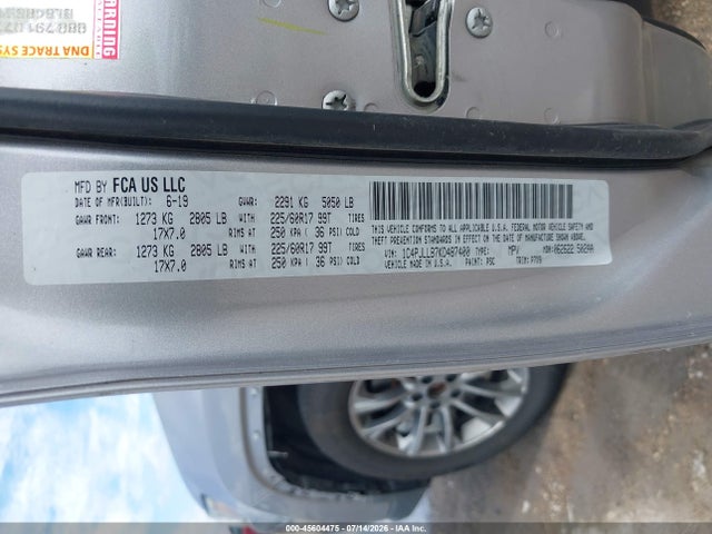 Aukcja sprzedaży 2019 Jeep Cherokee Latitude Plus Fwd, vin: 1C4PJLLB7KD487400, numer aukcji: 45604475