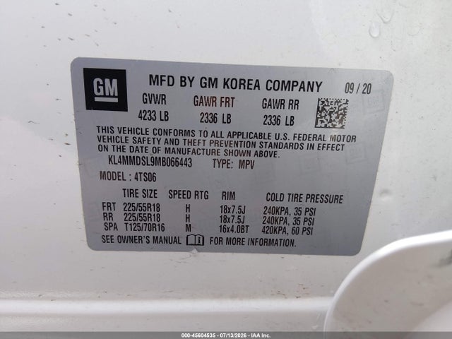 Aukcja sprzedaży 2021 Buick Encore Gx Fwd Select, vin: KL4MMDSL9MB066443, numer aukcji: 45604535