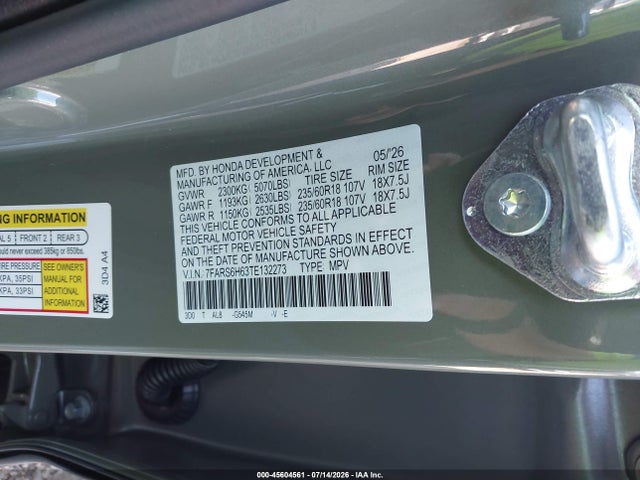 7FARS6H63TE132273 Honda Cr-v Hybrid Awd Trailsport