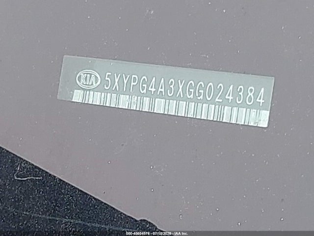 5XYPG4A3XGG024384 KIA Sorento 2.4l Lx
