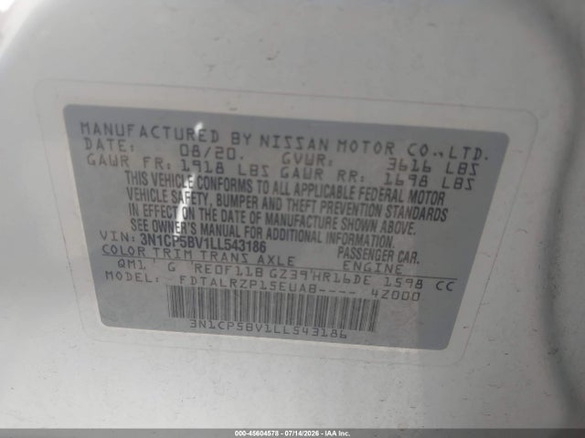 Nissan Kicks S Xtronic Cvt 2020 3N1CP5BV1LL543186 Image 9