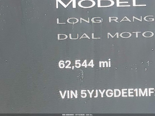 Продажа на аукционе авто 2021 Tesla Model Y Long Range Dual Motor All-wheel Drive, vin: 5YJYGDEE1MF204940, номер лота: 45604893