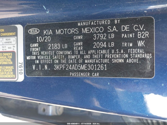 KIA Forte Lxs 2021 3KPF24AD5ME301261 Image 9