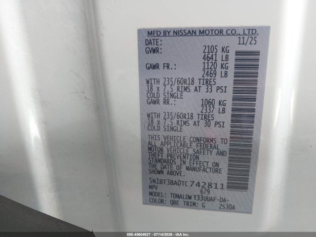 Nissan ROGUE SV 2026 5N1BT3BA0TC742811 Image 9