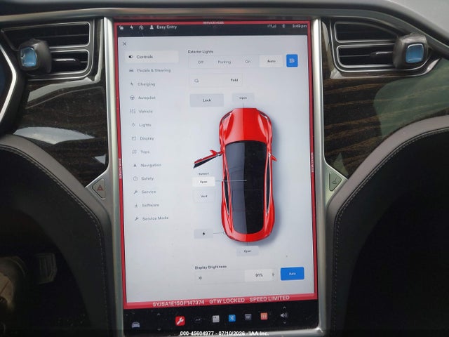 Продажа на аукционе авто 2016 Tesla Model S 60/70/75/85, vin: 5YJSA1E15GF147374, номер лота: 45604977