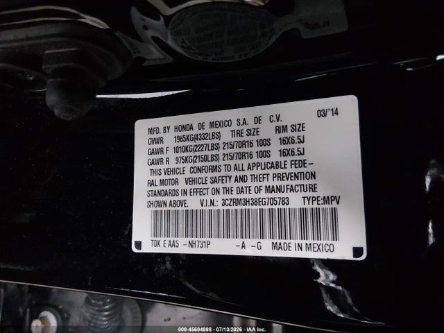 Honda CR-V LX 2014 3CZRM3H38EG705783 Image 9