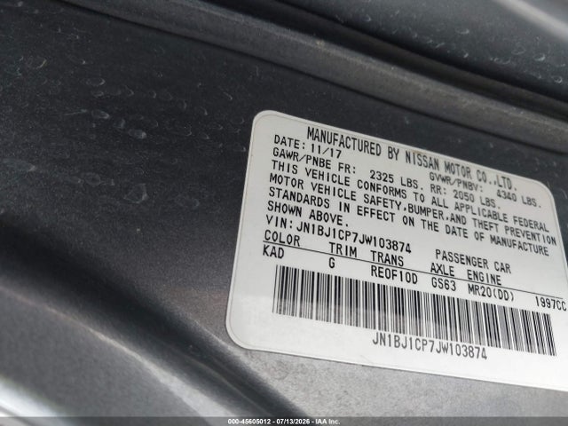 JN1BJ1CP7JW103874 Nissan Rogue Sport S