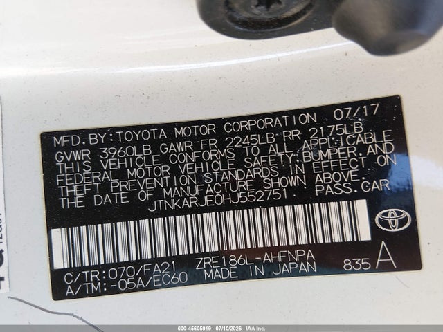 Toyota COROLLA IM 2017 JTNKARJE0HJ552751 Image 9
