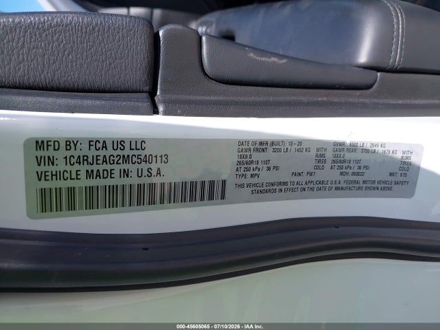 Jeep Grand Cherokee Laredo E 4x2 2021 1C4RJEAG2MC540113 Image 9