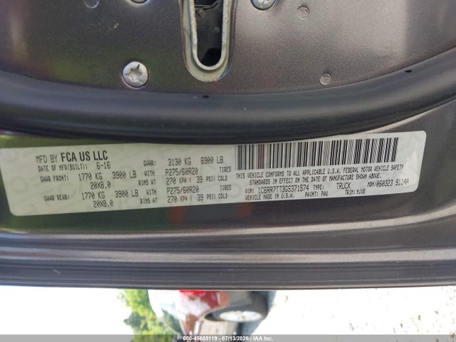 45605119 :رقم المزاد ، 1C6RR7TT3GS371574 vin ، 2016 Ram 1500 Big Horn مزاد بيع