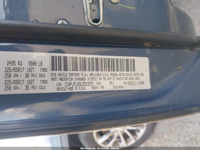 45605198 :رقم المزاد ، 1C4PJMLB3LD533571 vin ، 2020 Jeep Cherokee Latitude Plus 4x4 مزاد بيع