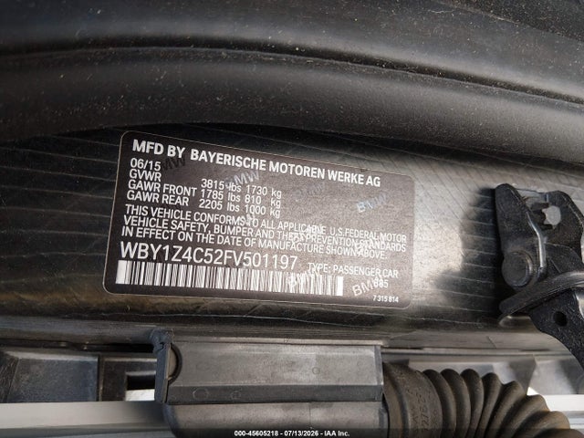 BMW I3 Base W/range Extender 2015 WBY1Z4C52FV501197 Image 9