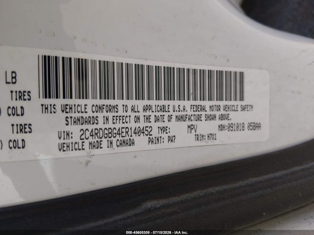 Dodge Grand Caravan Se 2014 2C4RDGBG4ER140452 Image 9