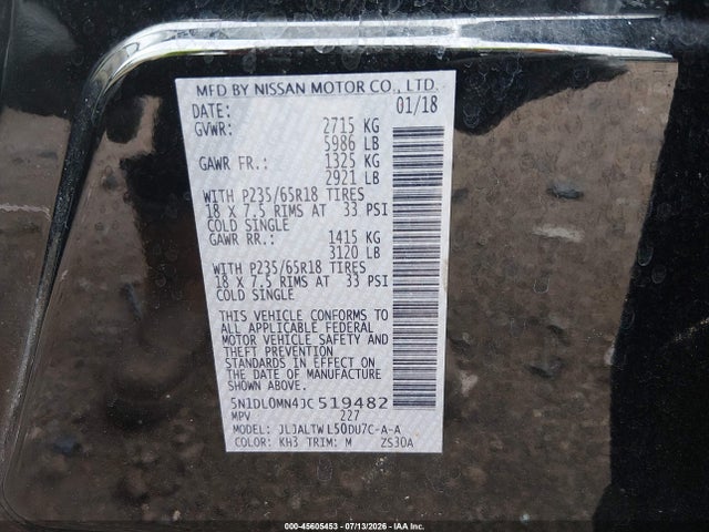 Продаж на аукціоні авто 2018 Infiniti Qx60, vin: 5N1DL0MN4JC519482, номер лоту: 45605453
