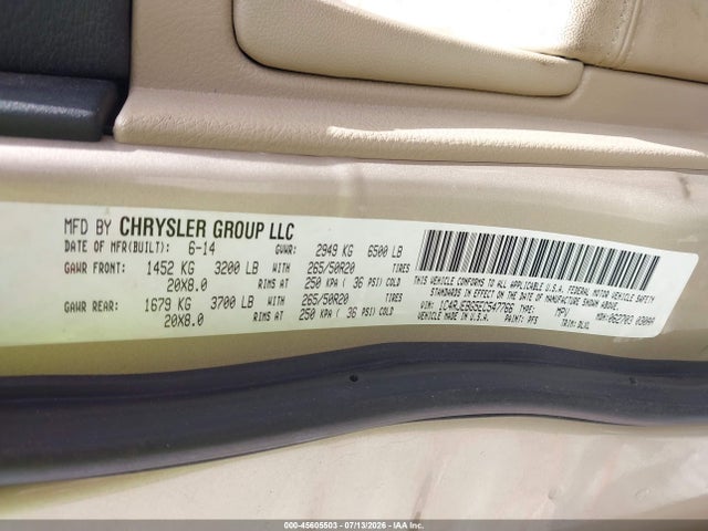 2014 Jeep Grand Cherokee Limited მანქანა იყიდება აუქციონზე, vin: 1C4RJEBG5EC547766, აუქციონის ნომერი: 45605503
