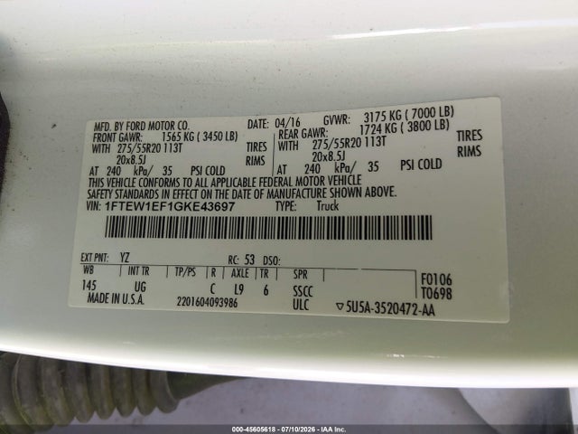 Ford F-150 Xlt 2016 1FTEW1EF1GKE43697 Image 9