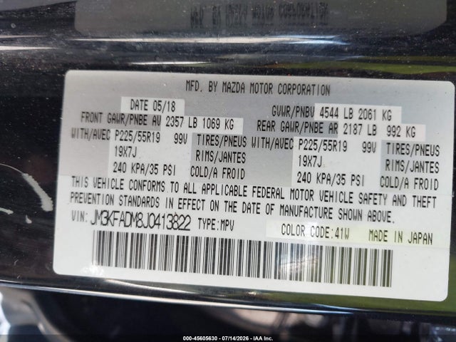 JM3KFADM8J0413822 Mazda Cx-5 Grand Touring