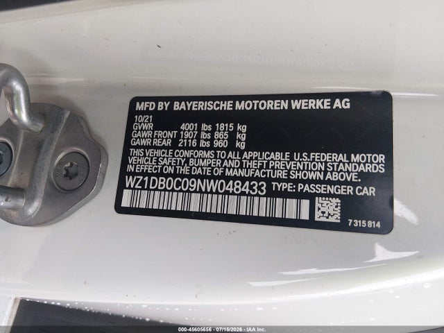 WZ1DB0C09NW048433 Toyota Gr Supra 3.0 Premium