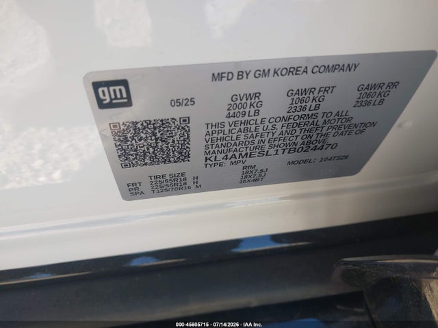 Aukcja sprzedaży 2026 Buick Encore Gx Sport Touring Awd, vin: KL4AMESL1TB024470, numer aukcji: 45605715