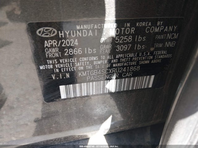 Auction sale of the 2024 Genesis G80 2.5t Awd, vin: KMTGB4SCXRU241868, lot number: 45605748