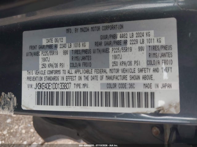 Продаж на аукціоні авто 2013 Mazda Cx-5 Grand Touring, vin: JM3KE4DE1D0133807, номер лоту: 45605955