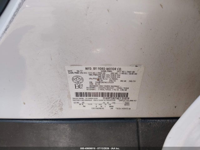 1FAHP2J87HG131059 Ford Taurus Limited