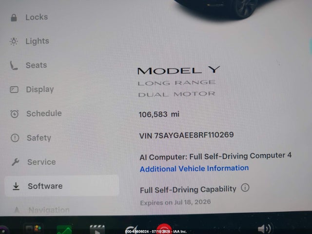 Aukcja sprzedaży 2024 Tesla Model Y Long Range Dual Motor All-wheel Drive, vin: 7SAYGAEE8RF110269, numer aukcji: 45606024