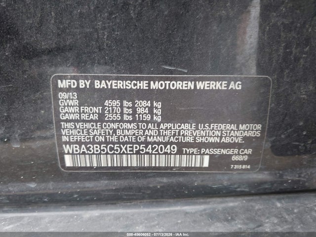 Aukcja sprzedaży 2014 Bmw 328i Xdrive, vin: WBA3B5C5XEP542049, numer aukcji: 45606052