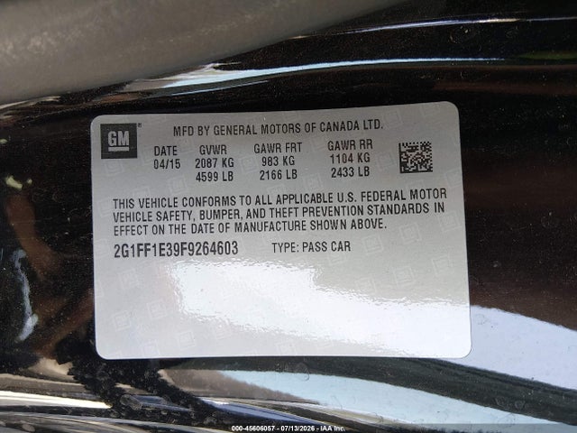 Chevrolet Camaro 2lt 2015 2G1FF1E39F9264603 Image 9