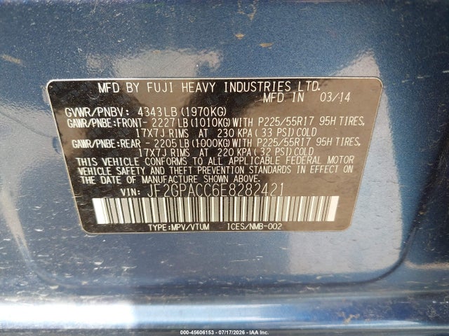 Продажа на аукционе авто 2014 Subaru Xv Crosstrek 2.0i Premium, vin: JF2GPACC6E8282421, номер лота: 45606153