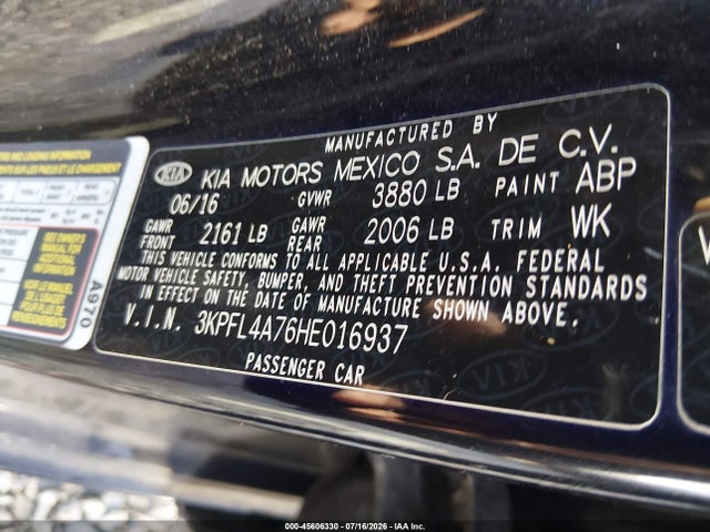 Продаж на аукціоні авто 2017 Kia Forte S, vin: 3KPFL4A76HE016937, номер лоту: 45606330