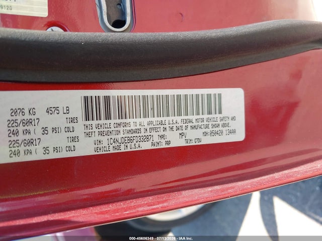 Продажа на аукционе авто 2015 Jeep Compass Latitude, vin: 1C4NJDEB6FD332871, номер лота: 45606349