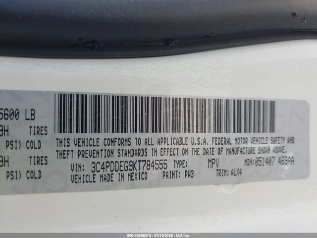 Dodge Journey Gt Awd 2019 3C4PDDEG9KT784555 Image 9