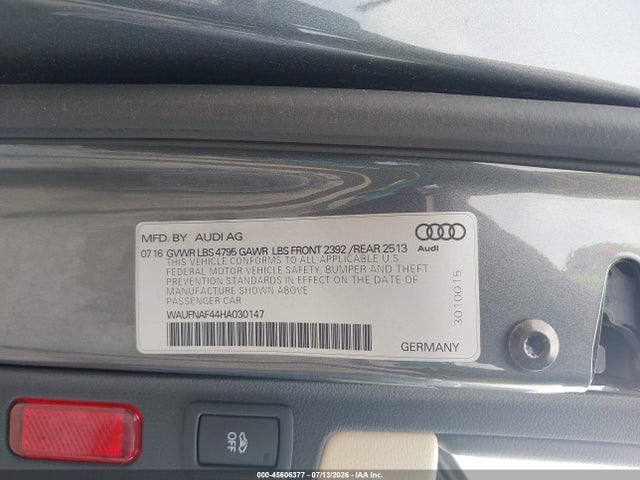 Продажа на аукционе авто 2017 Audi A4 Prestige, vin: WAUFNAF44HA030147, номер лота: 45606377