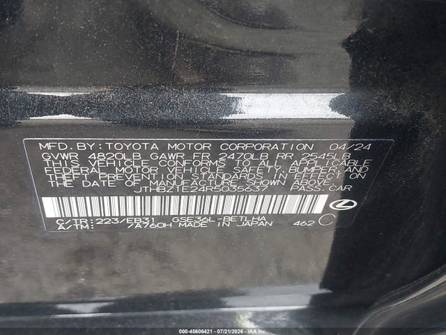 Продажа на аукционе авто 2024 Lexus Is 350 F Sport Design, vin: JTHBZ1E24R5035637, номер лота: 45606421