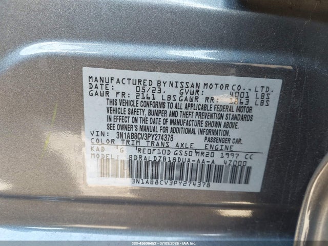 Nissan Sentra Sv Xtronic Cvt 2023 3N1AB8CV3PY274378 Image 9