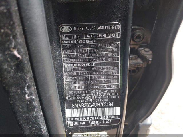 Aukcja sprzedaży 2013 Land Rover Range Rover Evoque Pure, vin: SALVR2BG4DH763494, numer aukcji: 45606811
