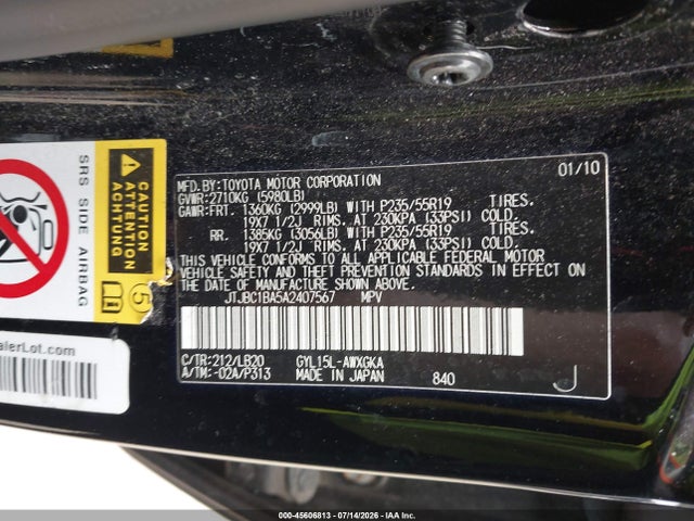 Продаж на аукціоні авто 2010 Lexus Rx 450h, vin: JTJBC1BA5A2407567, номер лоту: 45606813