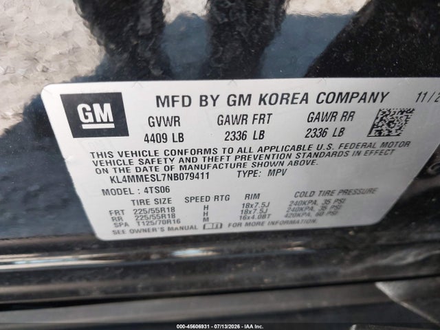 Продажа на аукционе авто 2022 Buick Encore Gx Awd Select, vin: KL4MMESL7NB079411, номер лота: 45606931