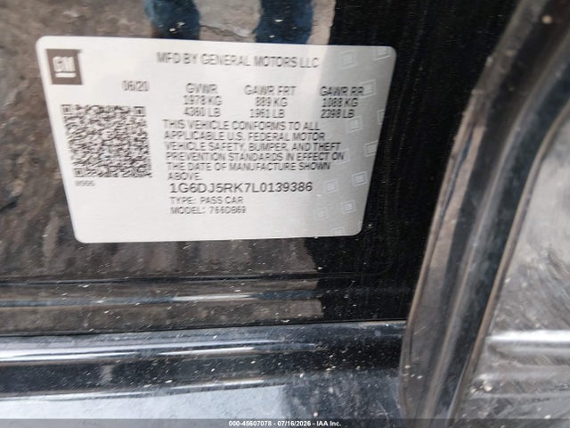 Продажа на аукционе авто 2020 Cadillac Ct4 Luxury, vin: 1G6DJ5RK7L0139386, номер лота: 45607078
